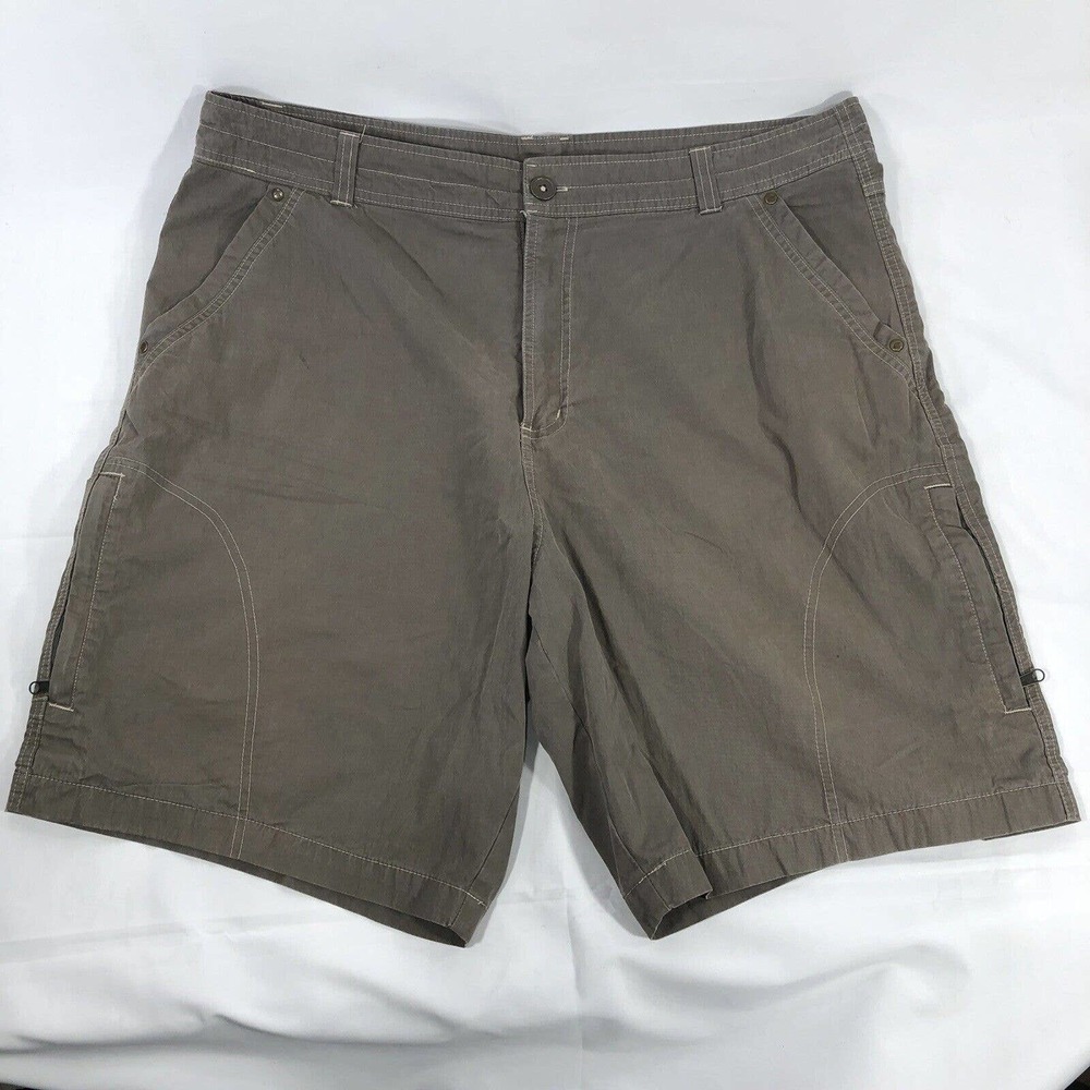 PACIFIC TRAIL Men's Size 40 Gray Cargo Hiking Shorts Pockets Nylon Zipper Button